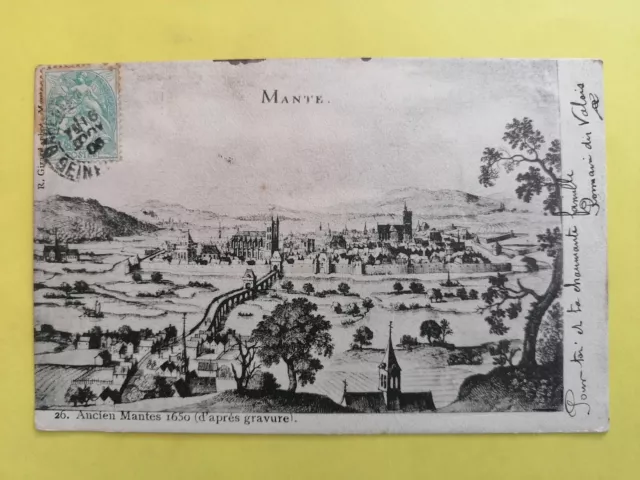 CPA FRANCE 78 - Gravure MANTES La JOLIE en 1650 Pont Fortification