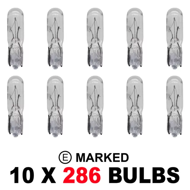 10 x 286 DASHBOARD SMALL CAPLESS WEDGE 12V 1.2W DASH PANEL LIGHT BULBS T5