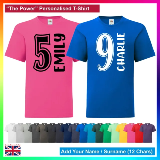 Kids Personalised ANY AGE / NAME Tee - Fun Birthday Party Boys Girls T-Shirt