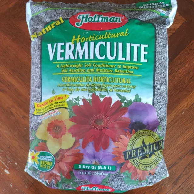 Vermiculite Hoffman Horticultural 8 Quarts = 2 Gallons = 8.8 Liters = 8 Dry Qt