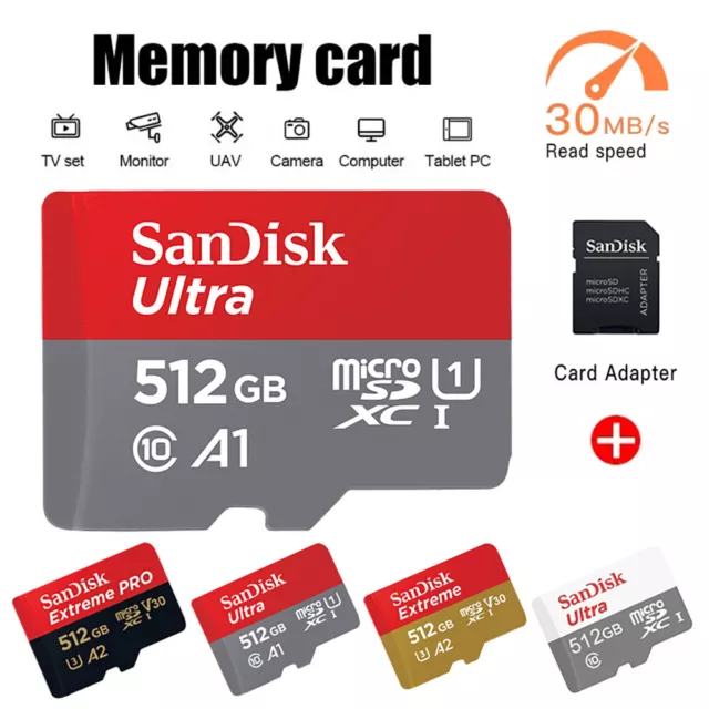 SANDISK Ultra® PLUS microSDXC™‐UHS‐I‐Karte, Micro-SDXC Speicherkarte, 512 GB, 16