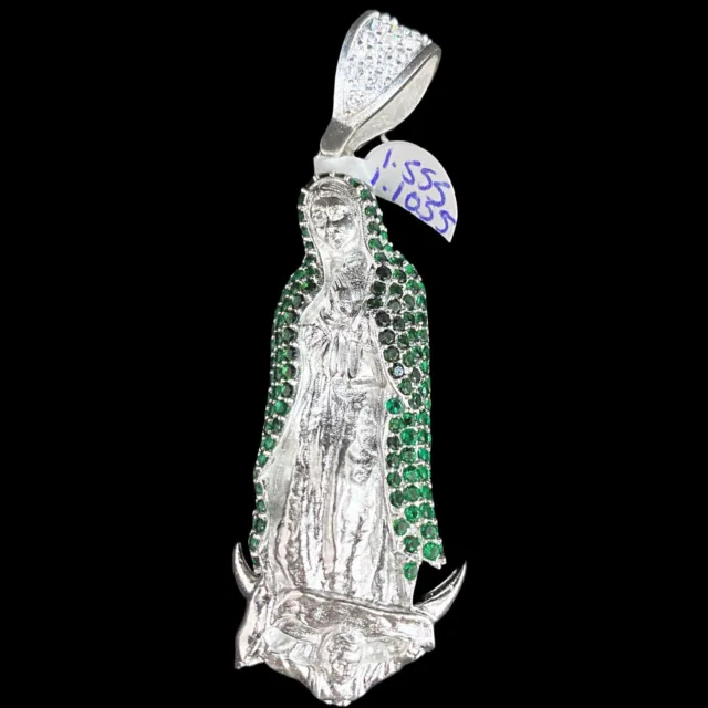 925 Sterling Silver Virgen de Guadalupe Virgin Mary Pendant Handmade Taxco