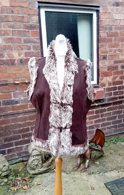 Ladies Peter Storm Faux Fur And Suede Effect Gillet Size 14 Colour Brown