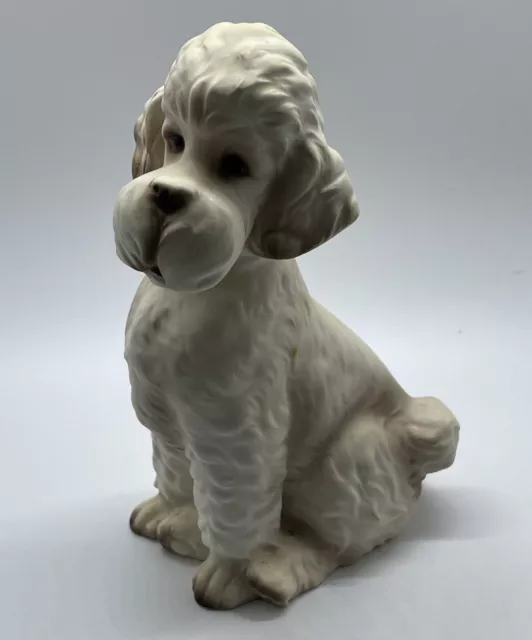 Vinyl Poodle Figurine White Large Standard Size JAPAN Brinn's Pittsburg 7" Tall