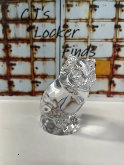 Lenox Clear Crystal Owl Paperweight Figurine