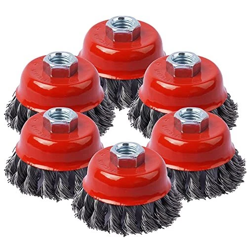 Wire Cup Wheel Brush, 3 Inch Twisted Knotted, for Heavy Cleaning (Angle Grinder)
