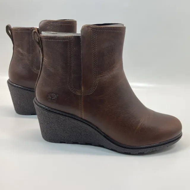 Timberland Amston Chelsea Boots Brown Leather  TB0A19A Women Size 9 Wedge Boots