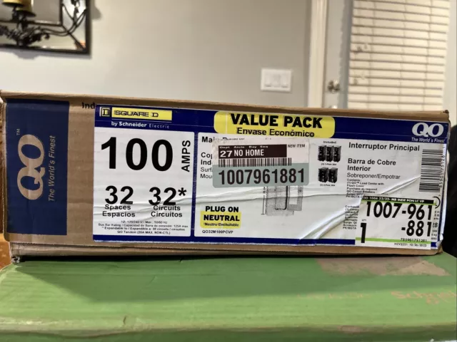 Main Breaker Plug-On Neutral Load Center QO 100 Amp 32-Space 32-Circuit Indoor