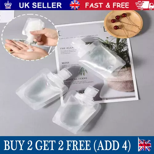 Leak proof Pouch Travel Cosmetic Shampoo Lotion Liquid Dispenser Bag Reusable UK