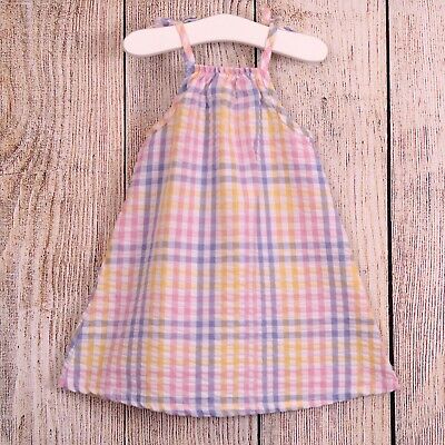 Girl's 12-18 Months Pretty Summer Pastel Checked Dress Nutmeg Combine Postage