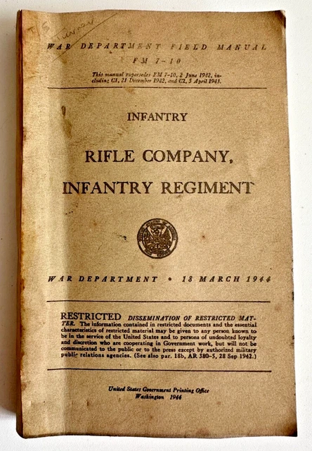 WW2 US ARMY Rifle Company Infantry Regt 1944 D-Day 1695 Eng Coy ...