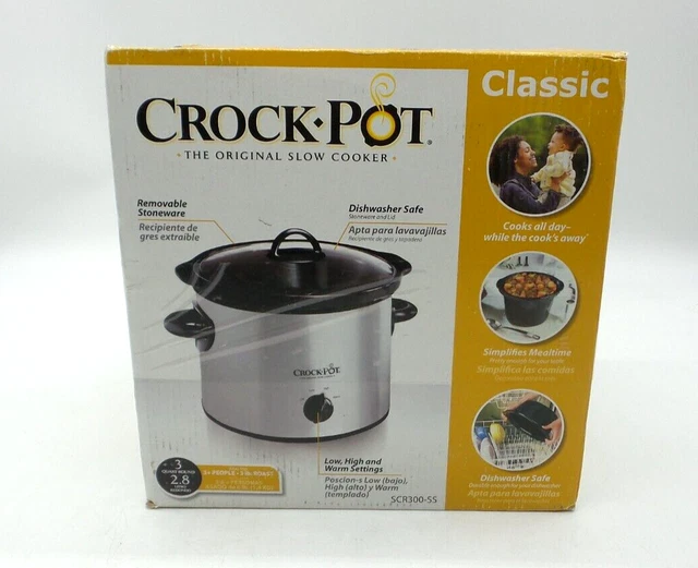 CROCKPOT THE ORIGINAL Slow Cooker Classic 3Qt Model SCR300SS NEW