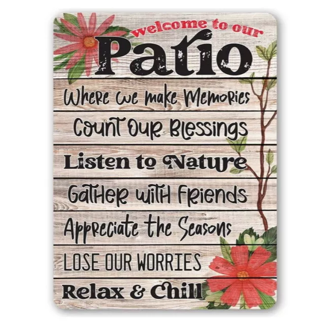 Vintage Welcome to Patio Kitchen Home Garden Decor Man Cave Pub Shed METAL SIGN