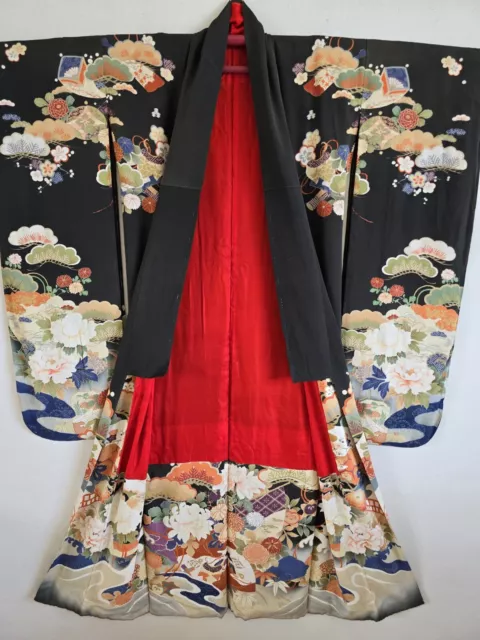 Set of 2, Japanese Silk Kimono Robe,Furisode and juban17