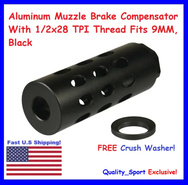 DB TAC Muzzle Brake Red Aluminum Skeleton Muzzle Brake Compensator 1/2''x28  TPI Thread For .22LR/.223/5.56 With Crush Washer - DB TAC