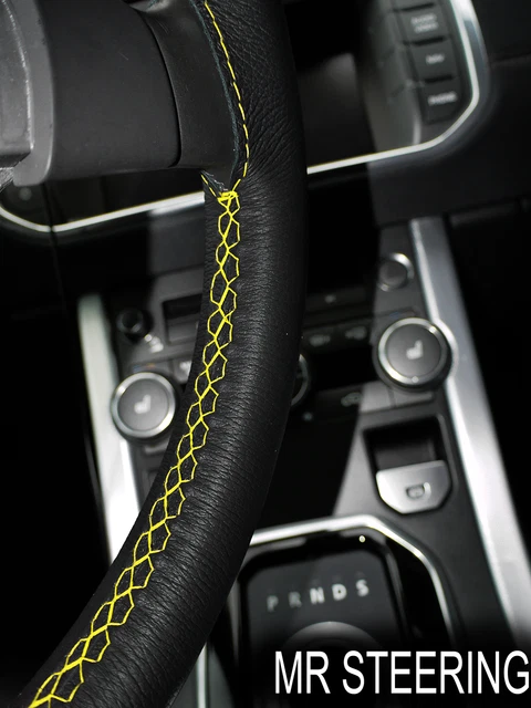 Für Peugeot 306 Schwarz Italienische Leder Lenkrad Abdeckung Rot Stich