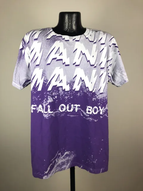 Men’s Fall Out Boy Cotton Mania Tour Purple Graphic Short-Sleeve Concert Tee XL