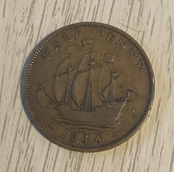 1944 George VI Half Penny