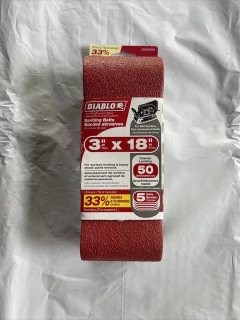 Diablo Sanding Belt  5Pk 3 X 18 inch 50 grit