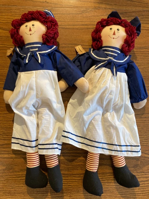 Navy Themed Raggedy Ann and Andy in Sailor Suits Springfield Gifts 22" Navy Themed Raggedy Ann and Andy in Sailor Suits Springfield Gifts 22"