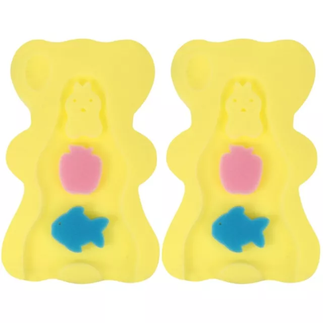 2 PCS Comfy Sponge Mat Baby Bath Pad Anti Skid Newborn Body