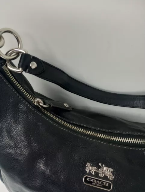 COACH MADISON HAILEY Leather Hobo Shoulder Bag Black 14304 $60.00 ...
