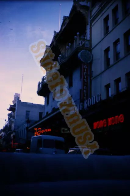Vtg 1964 Slide Hong Kong China Street Scene X5K140