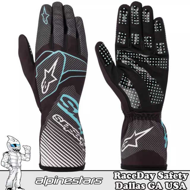 Alpinestars Kart Race Gloves Tech-1 K RACE V2 Black/Turquoise 3552420-1076