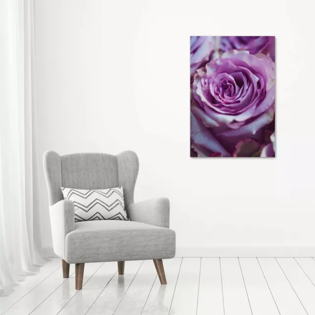 Tulup Pittura Su Vetro Tempereto Immagine 70x100cm - Rose Viola 2