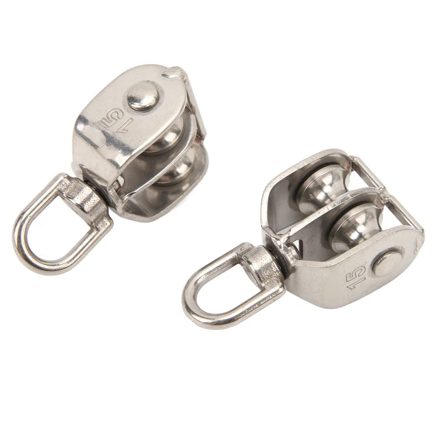 2 Pcs Levage Double Poulie Bloc M15 Double Poulie Bloc Heavy Duty Rouleau En
