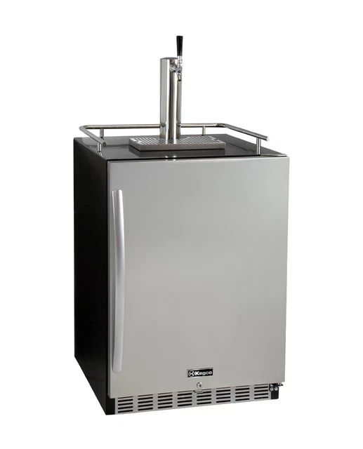 Kegco Kegerator 24" Wide Single Tap Black/Stainless Beer Dispenser HK38BSU-1