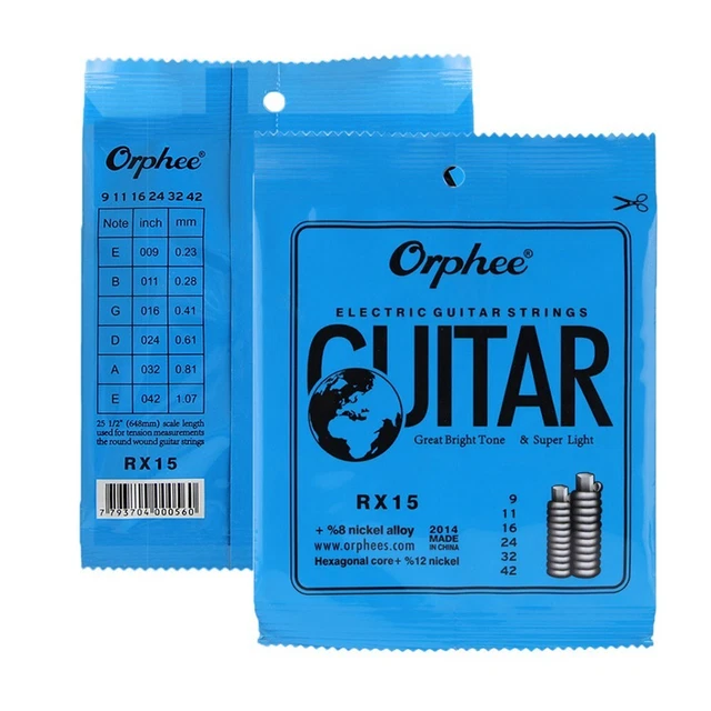 Orphee Electric Guitar Strings Set RX Series Practiced Hexagonal Carbon Steel