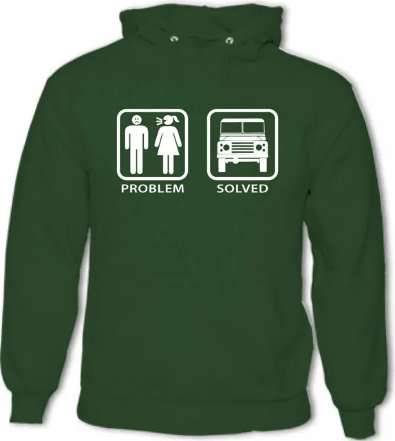 Problem Solved Mens Funny 4x4 Hoodie Off Roading 90 110 140 SVX