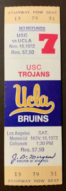 UCLA Bruins 11/18/1972 ORIGINAL college football ticket vs USC Trojans
