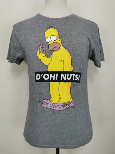 THE SIMPSONS HOMER T SHIRT Size M Men Casual Grey Short Sleeves