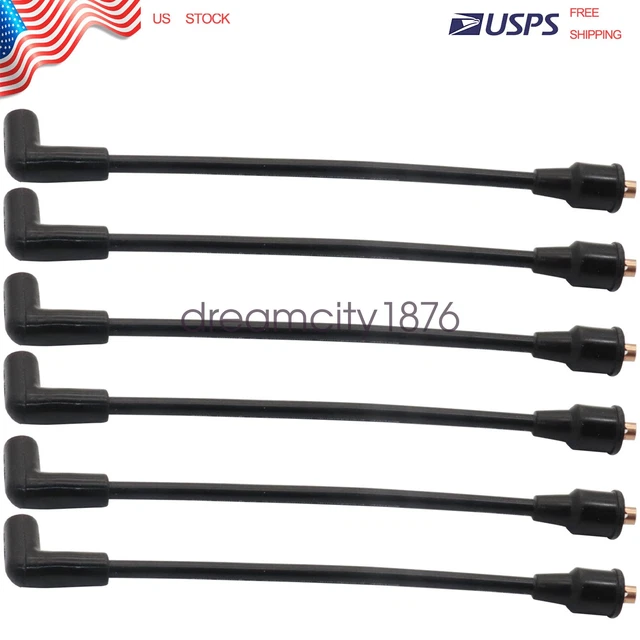 6x 150-200 Hp Spark Plug Wires 7mm v6 6 Cylinder Fit For Mercury/Mariner 40 US