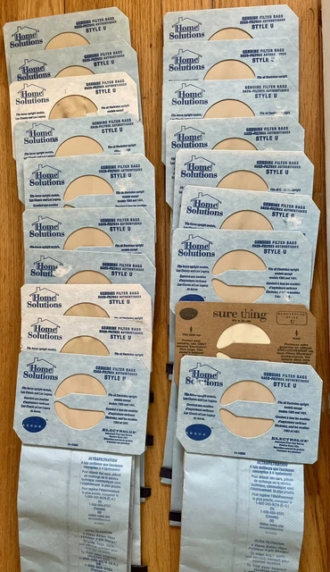 GENUINE Electrolux Aerus Upright Vacuum Bags STYLE U Lot of 19 no box