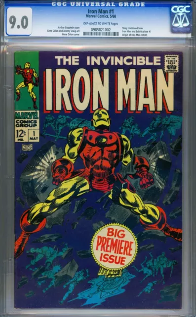 Invincible Iron Man #1 1968 Origin Retold Premiere 1st Solo Story CGC 9.0 OW/W