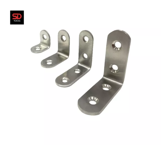 10 pcs Heavy-duty stainless-steel Angle L Shape Brace Bracket - Shelf Support