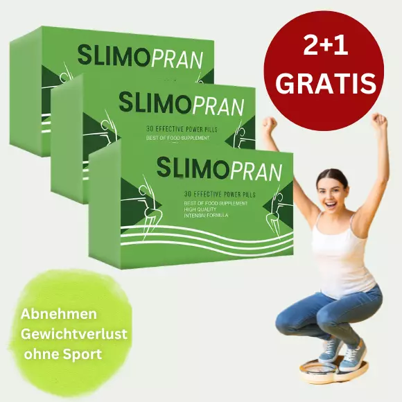 2+1 GRATIS Abnehmen mit  Slimopran – Gewichtverlust  Abnehmhilfe 90 Kapseln