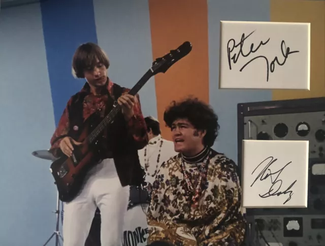 The Monkees (Peter Tork & Mickey Dolenz)   *HAND SIGNED*  16x12 mounted display