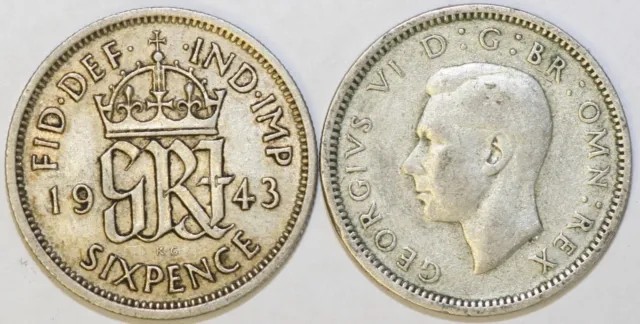 1937 to 1946 George VI Silver Sixpence Your Choice of Date / Year