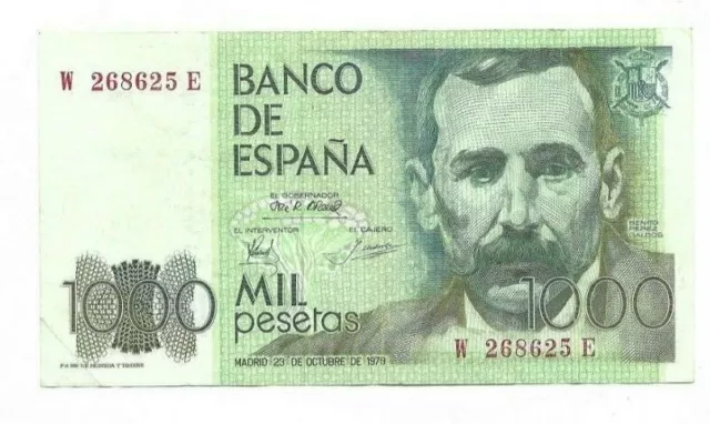 España: 1000 Pesetas Benito Perez Galdos. Año 1979. Con Serie. Bc+/Fine. Ideal.