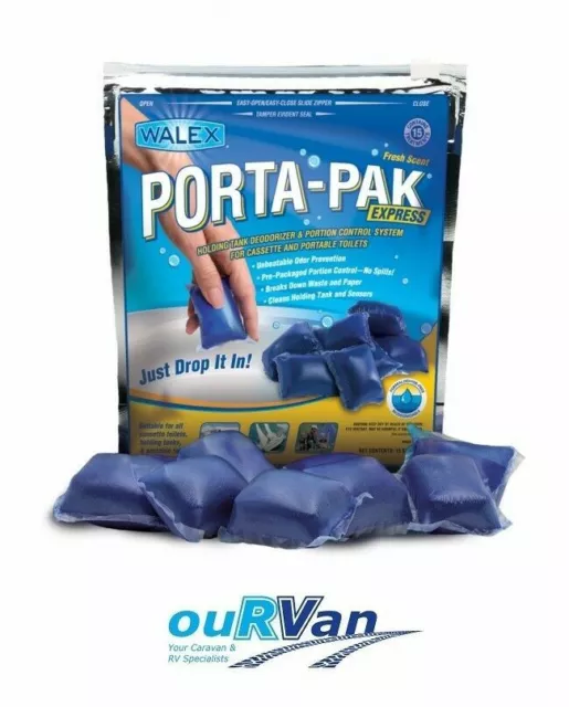 1x Walex Porta-pak-15 Sachet Blue Toilet Chemical 040873