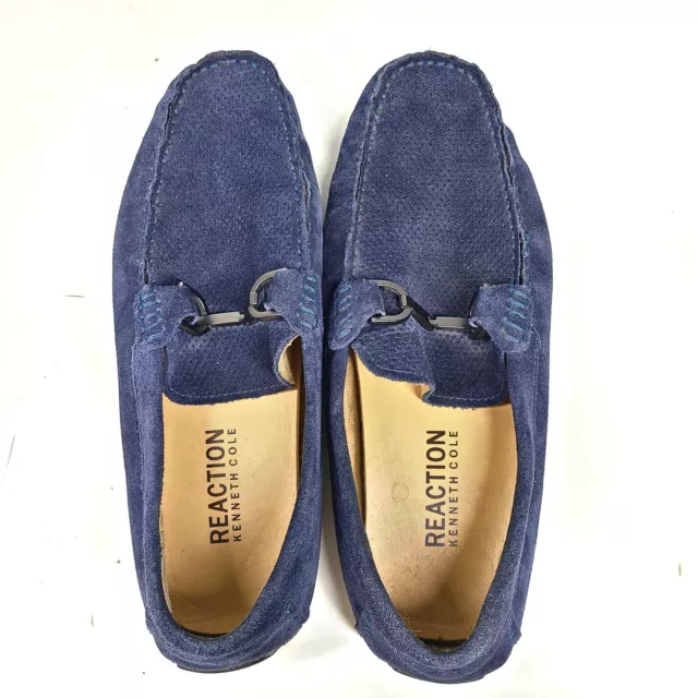 Kenneth Cole Reaction Men's 'Sing Song' Slip On Loafers Moccasins Blue Suede 8