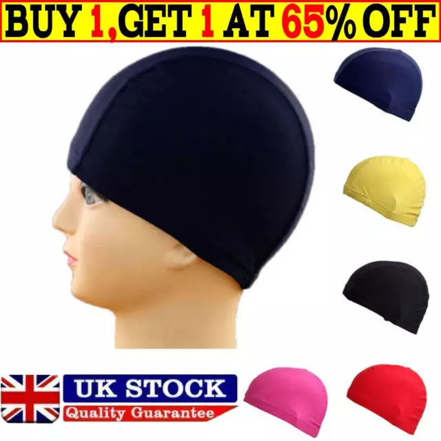 Easy Fit Adult Swimming Hat Cap Swim kid Womens Mens Unisex Nylon Spandex Fabric