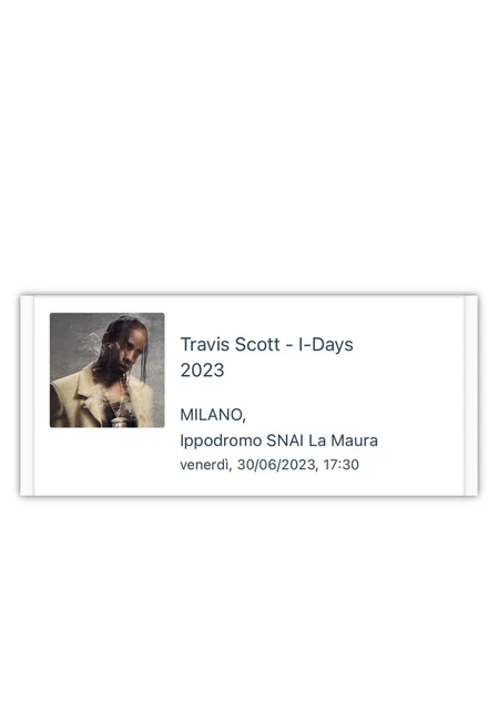 Biglietto concerto Travis scott ingresso rosso- Ippodromo snai milano 30/06/2023