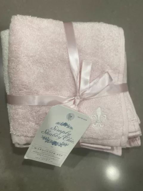 ❤️Simply Shabby Chic Rachel Ashwell 5 set wash cloth hand towels fleur de lis
