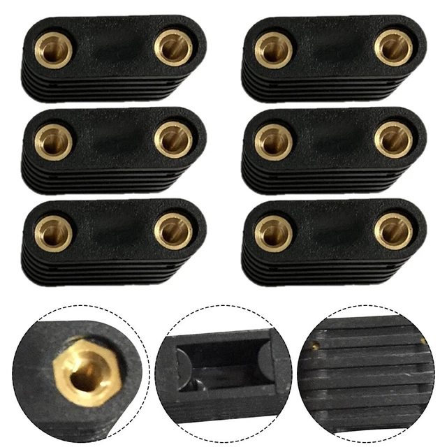 Insertos de tabla de surf lazo 3.8 X 1.3 X 2.5 Cm 6 unidades negro ligero