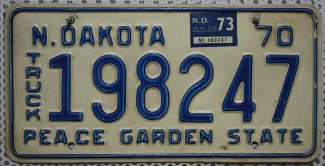 usa NORTH DAKOTA Oldtimer Nummernschild US Kennzeichen 1970 1973 / Truck 198247